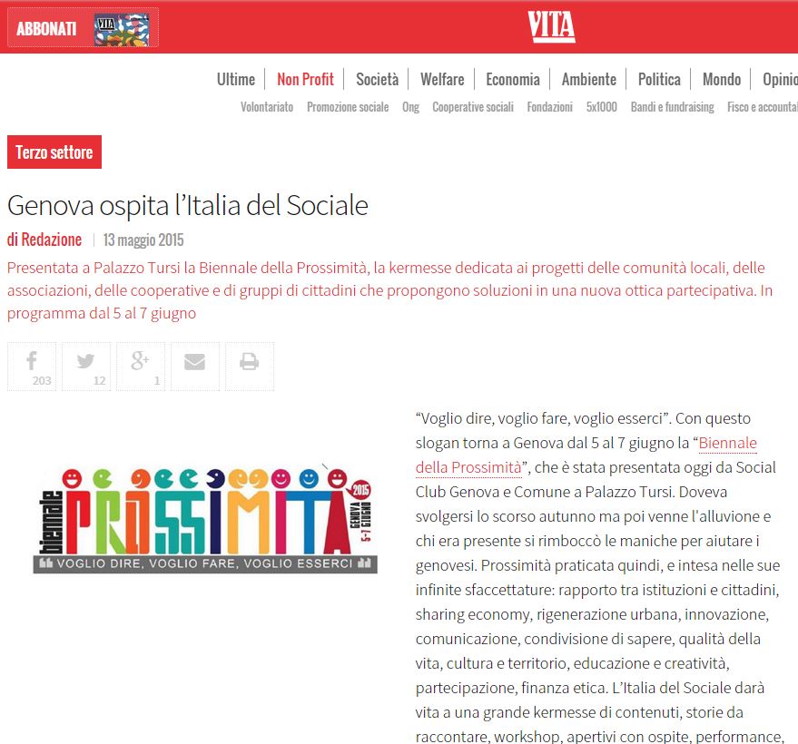 13 Maggio - Articolo sulla Biennale su Vita