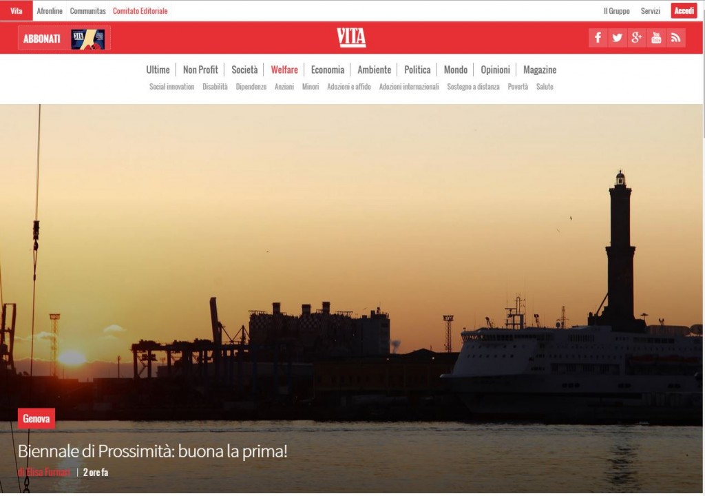 09 Giugno - Articolo su Vita: Biennale di Prossimità: buona la prima!
