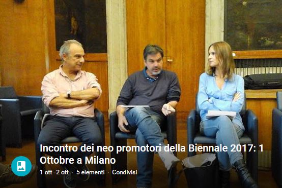1 Ottobre 2015 - Incontro dei neo promotori della Biennale 2017