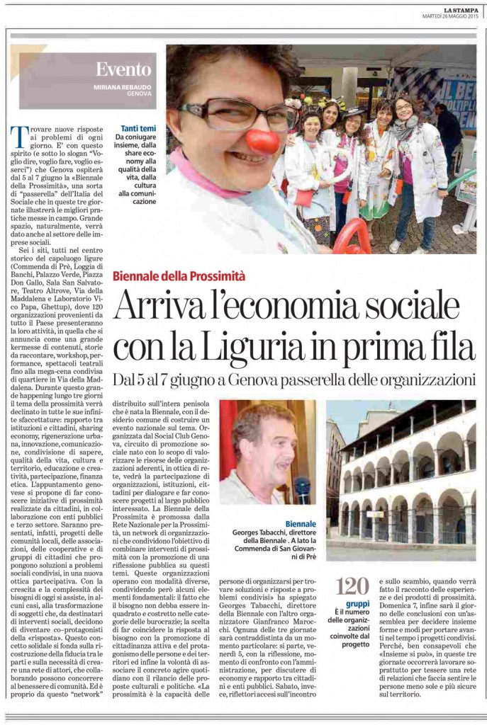 26 Maggio - Articolo sulla Biennale sulla Stampa