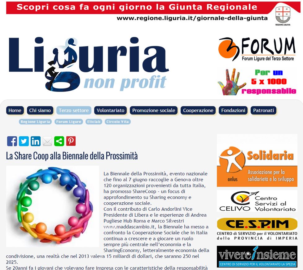 05 Giugno - La Share Coop alla Biennale della Prossimità